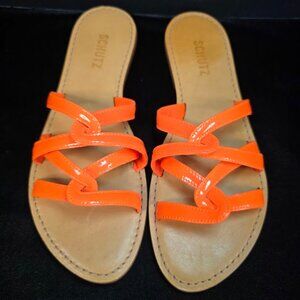 NWOT Schutz Lyta Patent Leather Sandal in Orange 9